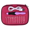 thumbnail image 3 of MasteelfCA 38pcs Lighted Crochet Hooks Set LED Knitting Needles Sewing Craft Tools Set for DIY Weave Yarn(Rosy), 3 of 7