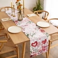 thumbnail image 3 of Pink Valentine's Day Table Runner - 108 Inch Long, Kitchen Dining Table Runner Dresser Scarves, Spring Floral Romance Love Heart Roses Farmhouse Decor for Coffee Tables Wedding Party Banquet, 3 of 8