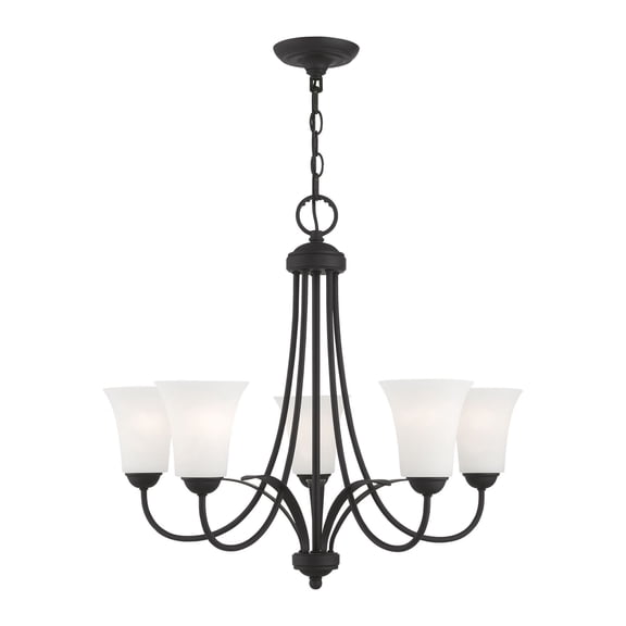 Livex Lighting Ridgedale 5 Light Chandelier in Black