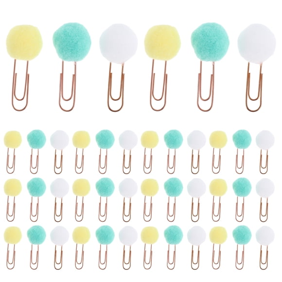 KAKOWELY 50 Pcs Marque-Page Créatif en Métal Boule de Cheveux Clip à Papier Marque-Page Créatif (Couleur Aléatoire), 1.57"X0.39"X0.39 Pouces