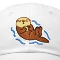 thumbnail image 2 of DALIX Otter Cap Animal Dad Hat Embroidered Nature Mom Baseball Cap in White, 2 of 7
