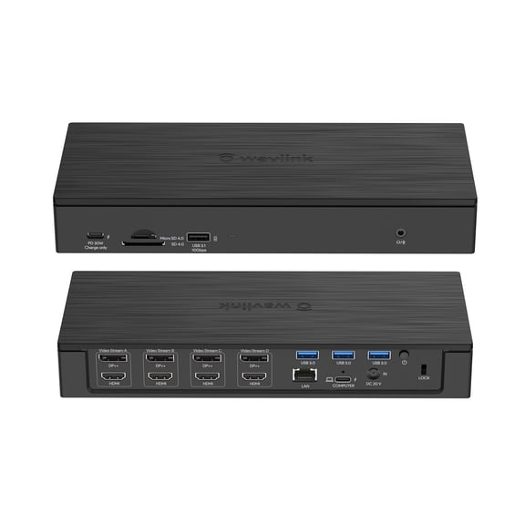 WAVLINK 19-in-1 USB C or USB A 10G Universal Quad 4K QV4K Docking Station with 100W Power Delivery Charging for MacBook Neo MacOS & Windows Laptop, 4 HDMI, 4 DP, SD 4.0 Card Reader, 2.5Gbps Ethernet