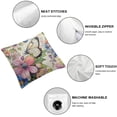 thumbnail image 6 of nygtbtfer Square Throw Pillow Covers with Colorful Blooming Flowers Decorative for Home Bedroom Sofa Floral Butterflies Painting Pillowcases Standard White, 6 of 7