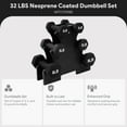 thumbnail image 4 of BalanceFrom 32 lb Neoprene Coated Iron Dumbbell Hex Weights Set with Stand, Black, 4 of 13