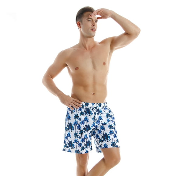 Family Matching Leaves Print Father Son Swim Trunks and Boys Quick Dry Swimwear Bathing Suits