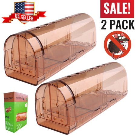 Leaf Trap - Oak Leaf Humane Mouse Trap Squirrel Cage Household Environmental Friendly Plastic Mice Animal Trap Cage Brown,2 Packs