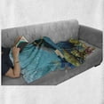 thumbnail image 6 of Diver Soft Flannel Fleece Throw Blanket, Colorful Underwater Pattern with Sorts of Fish and a Lady Exploring Deep Waters, Cozy Plush for Indoor and Outdoor Use, 50" x 60", Multicolor, by Ambesonne, 6 of 6