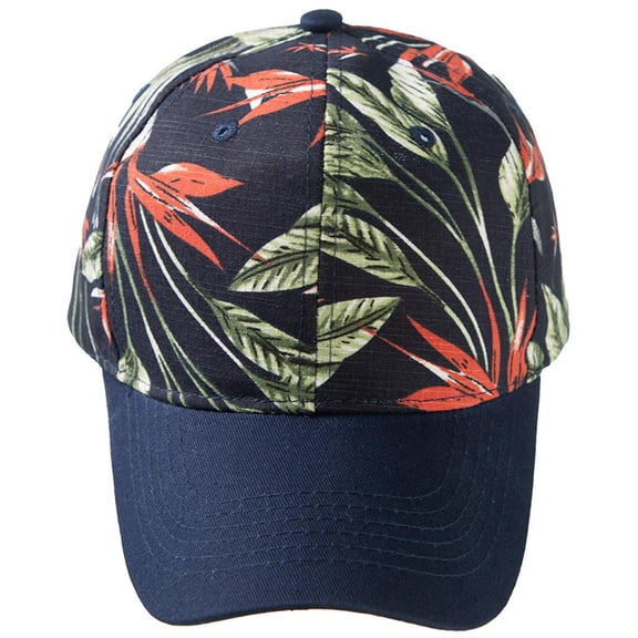 Women Men Cotton Baseball Cap Colorful Leaves Floral Printed Sunscreen Outdoor Beach Vacation Adjustable Trucker Dad Hat