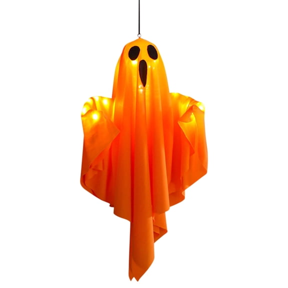 Halloween Decorations 20" Hanging Ghosts Light Up Decor Warm LED Ghost Light Bedroom Wall Indoor Outdoor Fall Party Garden Patio Front Porch Yard Halloween Ghost Decor Gifts