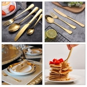 ENLOY 20 Piece Silverware Set Stainless Steel Flatware Cutlery Set Knife Fork Spoon Service for 4 Gold
