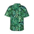 thumbnail image 3 of Uemuo Monstera Leaves Printed Regular Fit Short Sleeve Casual Hawaiian Shirt for Men,Aloha shirt,Tropical shirt,Floral print shirt,Vacation Beach shirt-XX-Large, 3 of 9