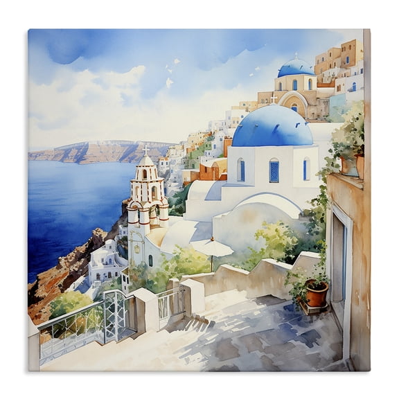 Stupell Industries Traditional Santorini City Landscape Canvas Art, 24 x 24, by LSR Design Studio
