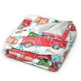 thumbnail image 2 of Kll Fleece Blanket Plush Throw Blanket Watercolor Red Truck And Fir Tree,Soft Fuzzy Cozy Flannel Blanket For Couch Sofa Bed.(60"X50"), 2 of 9