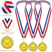 Gold WINNER Medals, 12-Pack Metal Medal Sports Day Medals with Ribbon Necklace for Sports Day Prizes, Gymnastics Competitions, Party Gifts, Kids Adults
