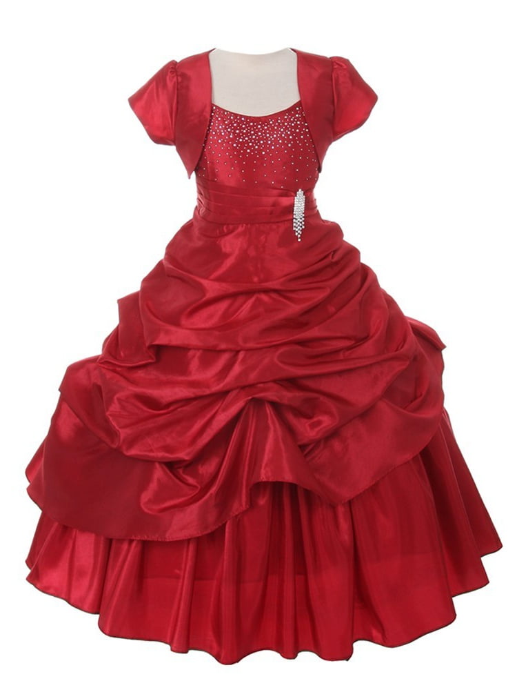 girls red sparkle dress