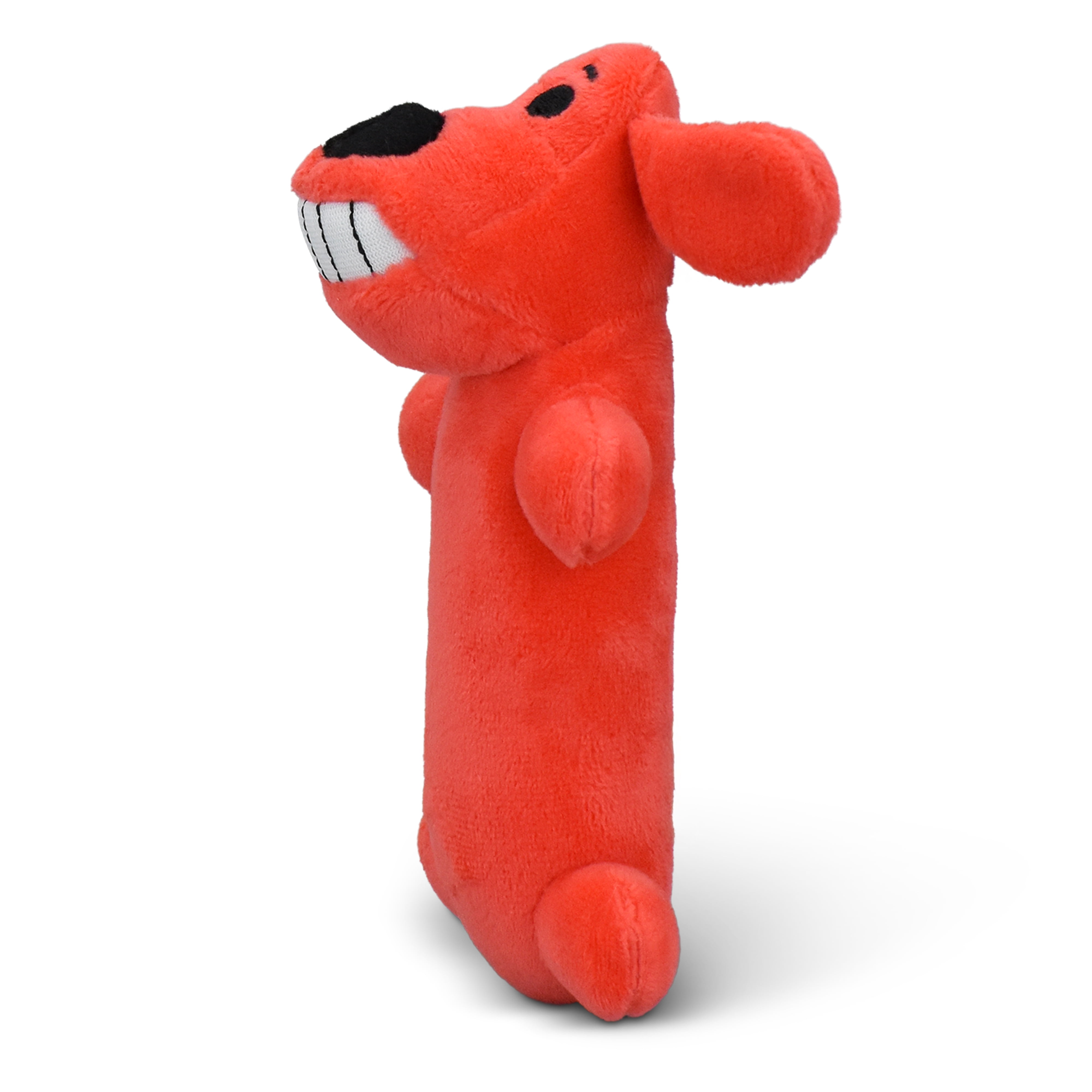 (3 pack) Multipet Smiling Loofa Plush Dog Toy with Squeaker, 6 inch