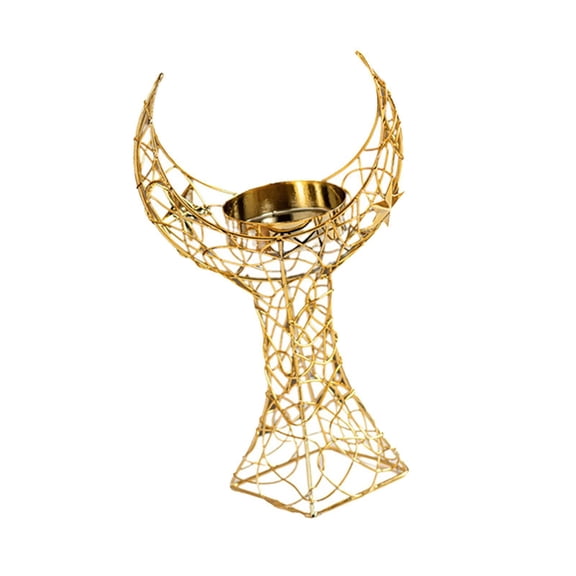 Esquirla Crescent Tower Candle Holder Candle Stand Metal Candle Holder Candlestick for Festive Decorating Home Anniversary Living Room golden