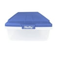 Hefty 63 Qt. Clear Plastic Storage Bin with Blue HIRISE Lid, Adult