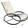 thumbnail image 2 of Abrihome Outdoor Rocking Chaise Metal Frame Lounge Chair with Headrest Pillow, Beige, 2 of 5