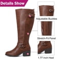 thumbnail image 5 of Love Steetly Women's Extra Wide Calf Knee High Boots, Vintage Faux Leather Double Buckle Block Heel Boots., 5 of 8