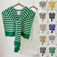 thumbnail image 4 of Xfvqtps Sweater Shawl Wraps for Womens Stripe Knitted Knotted Casual Travel Scarf Wrap Cape Fashion Shoulder Tops Spring and Fall Shirt Shawl Khaki, 4 of 4
