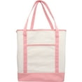 thumbnail image 5 of ThreadArt Extra Large 100% Cotton Natural Canvas Tote Bag With Light Pink Handles - 22"x16"x6" - 14 oz Canvas - For Women, School, Shopping, Beach, Getaways, Gifts, 5 of 6