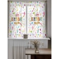 thumbnail image 4 of Happy Birthday Curtains 54 Inch Length, Sheer Curtains for Bedroom Living Room Window Colorful Words Rod Pocket Voile Drapes Kitchen Curtains Small Half Window 52"x54" 2 Panels, 4 of 7