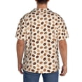 thumbnail image 3 of Lsque Cute Coffee Bean Print print Men's Cuban Collar Short Sleeve Shirt Summer Beachwear Casual Button Down Fashionable Vacation Leisure Shirt-3X-Large, 3 of 7