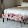 thumbnail image 2 of Whosucclay Butterfly Rose Print Dining Bench Slipcover Rectangle Bench Cover for Dining Room, Living Room, Bedroom, Kitchen Waterproof Benches Seat Covers Universal Bench Protectors, 2 of 7