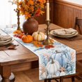 thumbnail image 6 of Coastal Thanksgiving Table Runner - 60 Inch Long Fall Blue Pumpkins Sea Turtle Coral Cotton and Linen Blended Dress Scarves Farmhouse Table Runner for Kitchen Dining, Coffee Table, 13" x 60", 6 of 8