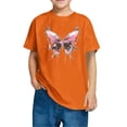 thumbnail image 4 of Virmaxy (3-10 Years) Boys Girls Fashion Cute Printed Shirt Toddler Short Sleeve Round Neck Cotton Top Summer Loose Casual Trend Pullover Shirt Orange-1 9 Years, 4 of 4