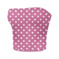 thumbnail image 5 of Agkizg Polka Printed Bandeau Bra Ruffled Sleeveless Top Elastic Solid Color Strapless Comfortable Bralette (Women's or Women's Plus), 5 of 5