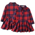 thumbnail image 5 of YTDSCS Kids Girls Long Sleeved Dress for 3-11 Years,Button Pullover Dress,Toddler Casual Dress,Plaid Shirt Dress, 5 of 7