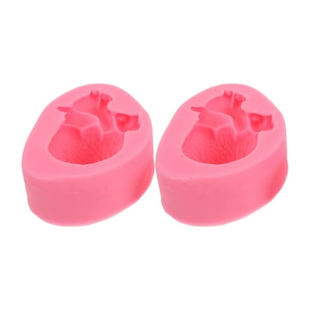 

2Pcs Halloween Heart Shape Baking Molds Fondant Chocolate Cake Molds (Pink)