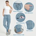 thumbnail image 7 of RuiCredibility Hiking Pants Women Joggers with Pockets Elastic Athletic Workout Cargo Pants Lightweight Quick Dry Outdoor Light Gray, 7 of 7