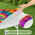 thumbnail image 5 of Colorful Rainbow Tie Dye Spiral Pattern Round Fitted Tablecloth with Elastic Edge,Dining Table Cover Waterproof,Outdoor Round Tablecloth for Camping,Dining,Indoor and Outdoor, 5 of 7