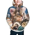 thumbnail image 5 of Kll Unisex Kids Boys Girls Hooded Pocket Pullover Hoodies-Playful Cat, 5 of 9