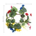 thumbnail image 4 of MasteelfCA 2pcs Eucalyptus Leaf Candle Rings Dinner Table Daisy Candles Wreaths Wedding Centerpiece, 4 of 8