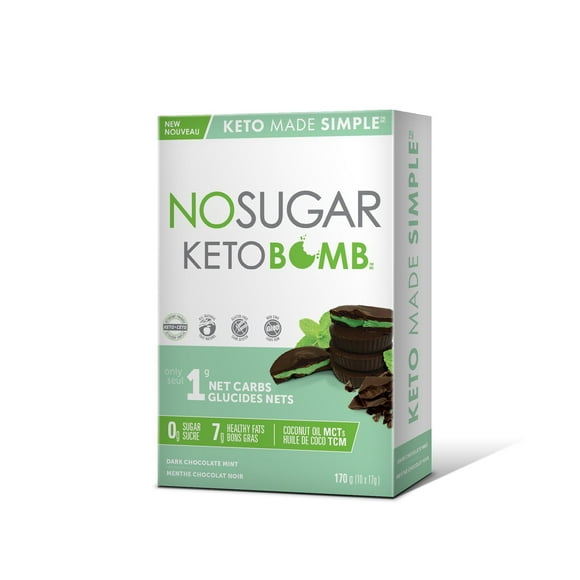 No Sugar Bombe Céto Menthe Chocolat Noir