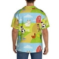 thumbnail image 5 of KLL Farm Animals 1 Print Men's Shirt Short Sleeve Button Down Summer Cuba Beach Shirts- 3X-Large, 5 of 7