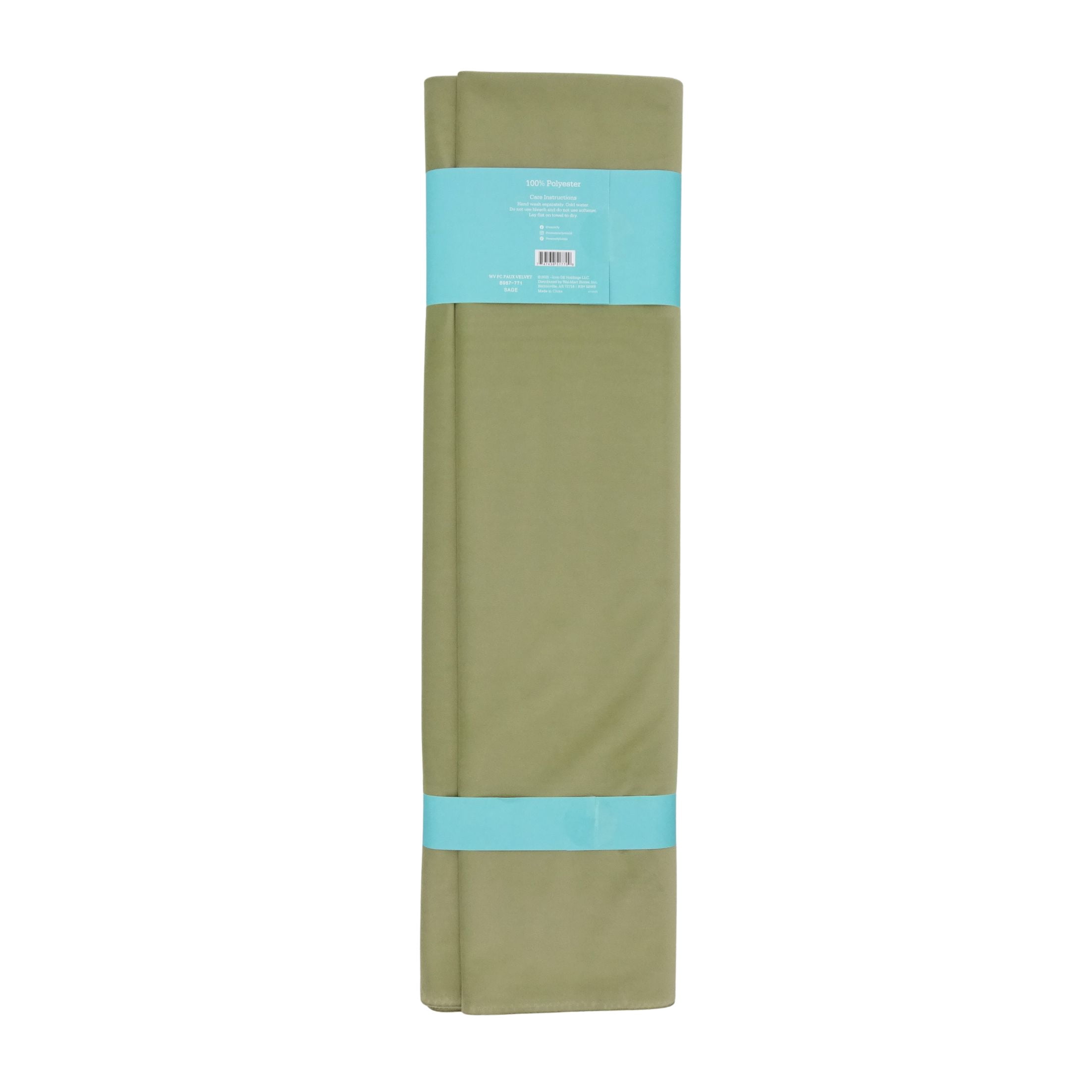 Waverly Inspirations 2 Yard Cut Faux Velvet Fabric, Sage, 54” Wide for Crafts & DIY Projects