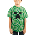 thumbnail image 1 of Minecraft Creeper Big Face Pixel Kids T-Shirt, 1 of 1
