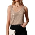 thumbnail image 7 of Tank Tops For Women Summer Fashion Sequin Tops Neck Sequin Sleeveless Tanks Tops Blouses Camisole Tops For Women, 7 of 7