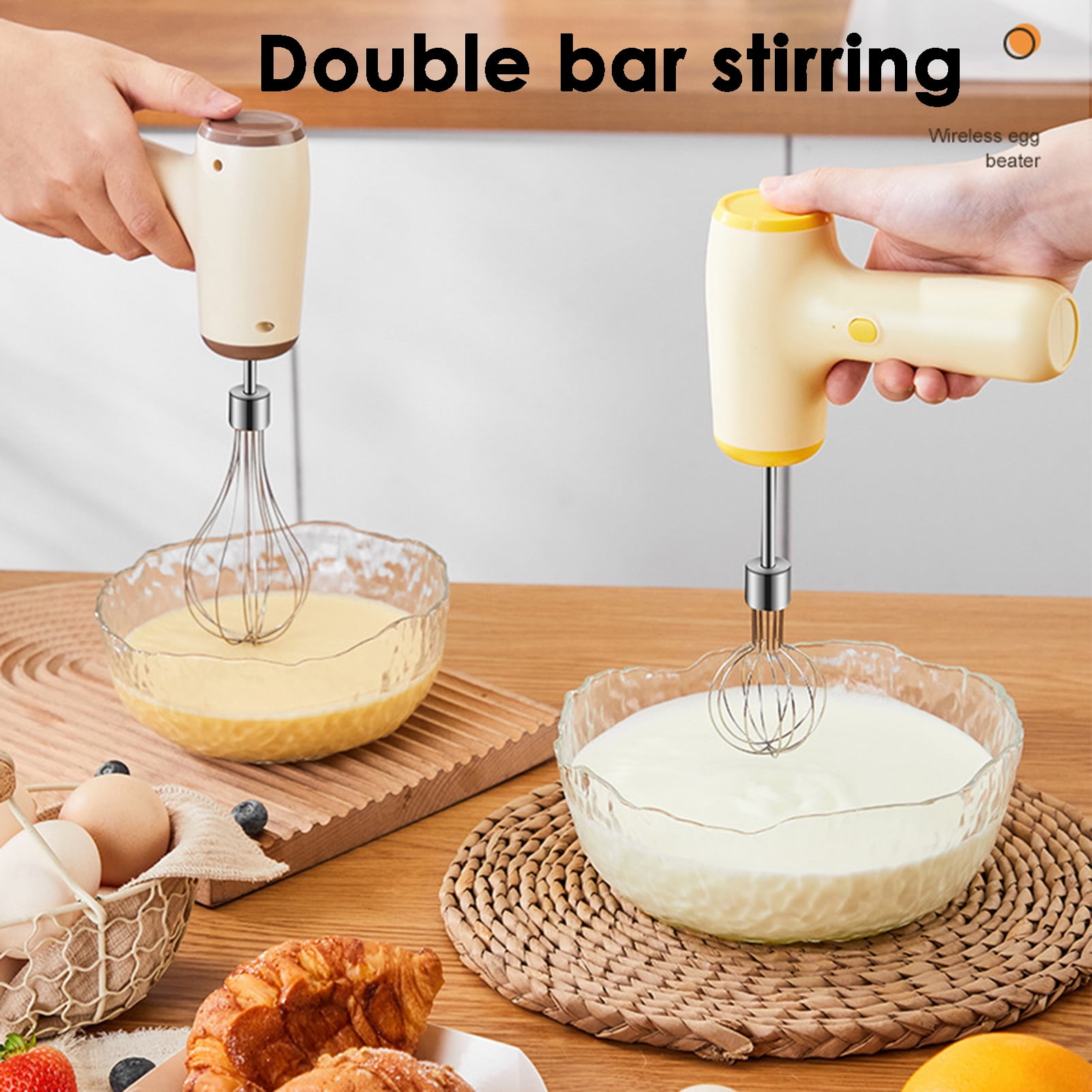 3 In 1 Food Chopper & Hand Mixer,Handheld Whisk Electric Household Mini  Handheld Small Baking Wireless Charging Whipped Cream Stirring Stick  Machine/electric whisk 