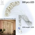 thumbnail image 2 of Gustave 9.8ft*9.8ft Window Curtain Fairy Lights 300 LED 8 Modes USB String Hanging Wall Lights with Remote for Bedroom Party Wedding Christmas Decor "Multicolor", 2 of 11