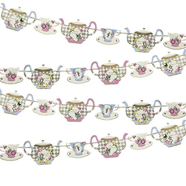 4 mètres Talking Tables Truly Alice Mad Hatter Tea Party théière Bunting