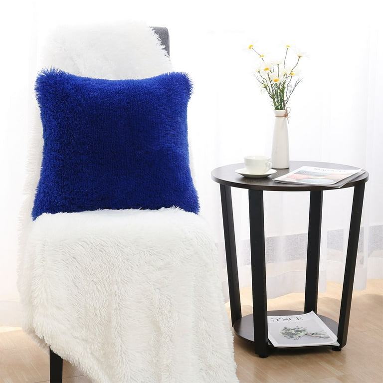 PiccoCasa Square Faux Fur Polyester Modern Decorative Throw Pillow