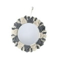 thumbnail image 4 of Espejo de pared colgante de macramé, elegante espejo decorativo redondo hecho a mano para la entrada, Gris blanco, 4 of 9