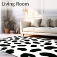 thumbnail image 2 of ODIKA 5'x7' Machine Washable Non-Slip Area Rug, Traditional Farm Animal Hide with Authentic Spots High Traffic Rug, Black, 570136, 2 of 7