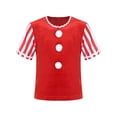 thumbnail image 2 of YiZYiF T-Shirts de Noël pour Filles Manches Courtes Rayé Velours Rouge Pompon Tops de Fête Fantaisie Rouge 6, 2 of 7